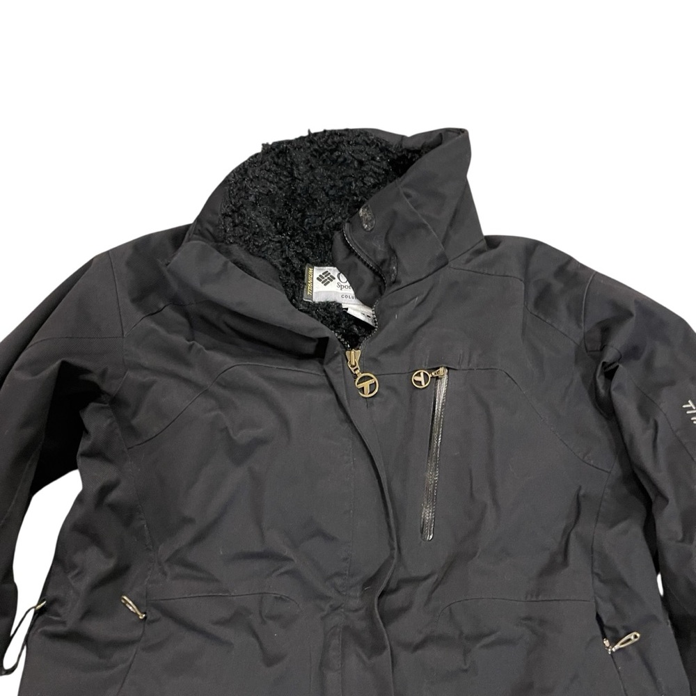 Columbia Titanium Omni-Tech Black Ski Jacket Coat Embroidered Detail Women’s - Picture 3 of 12